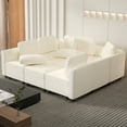 thumbnail image 4 of BITOUSHI 9 Pieces Sectional Couch Modular Sofa, U Shaped Reversible Chaise Velvet Sofa Couch with Cushions, Modular Sectional Sofa with Ottoman for Living Room, White, 4 of 10