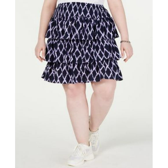 Michael Kors Plus Size Tiered Skirt Dark Lavender 2X