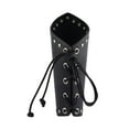 thumbnail image 2 of Segolike PU Leather Metal Smooth Studded Gauntlet Wristband Wide Bracer Arm /Leg Guards Leggings - Black, 2 of 8