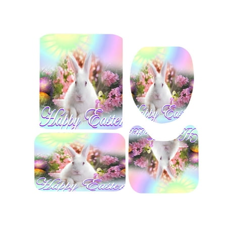 

Easter Digital Print And Polyester Bathroom 4 Piece Set Black23557