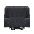 thumbnail image 4 of Lexicon Monterey Chenille Upholstered Swivel Reclining Chair in Ebony, 4 of 5