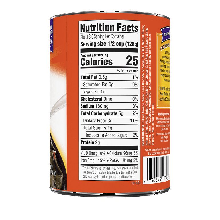 Canned Collard Greens Nutrition Facts Home Alqu