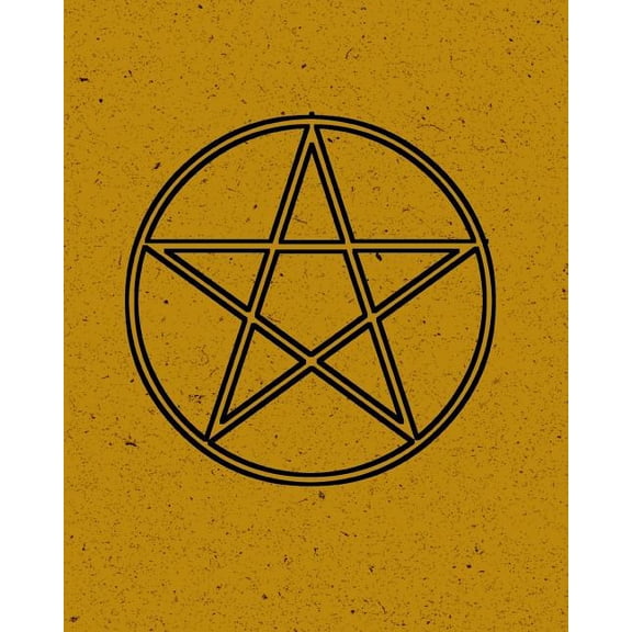 Grimoire: Pentagram Spell Book For Witches Mages Magick Practitioners And Beginners To Write Rituals And Ingredients - Yellow Black Design (8" x 10" Spell Casting Template) (Paperback)