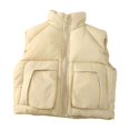 thumbnail image 5 of Atogsazn Kids Girls Full Zip Puffer Vest Childrens Casual Windproof Sleeveless Tank Tops Winter Warm Tops Yellow 2-3 Years Fashion, 5 of 5