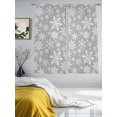 thumbnail image 3 of Semi Sheer Window Curtains 72 Inches Long, Grey Christmas Rod Pocket Voile Silky Chiffon Curtain Treatment Drapes for Kitchen, Living Room, Xmas Snowflake White 52"x72", 2 Panels, 3 of 9