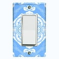 thumbnail image 1 of Metal Light Switch Plate Cover Mandala Blue White Floral Pattern Damask MDL079, 1 of 13