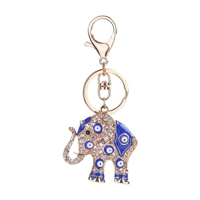 Llavero de mochila con colgante en forma de elefante de aleación de diamantes de imitación para mujer (1 #)