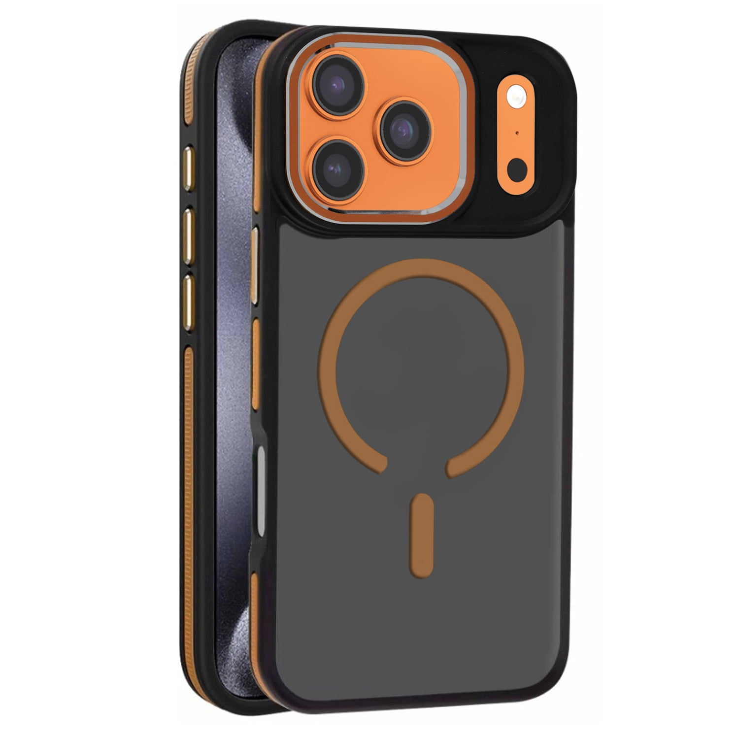 Strong Slim Non-Slip Translucent Matte Wireless Charging Case for iPhone 17 Pro Max - Desert Gold