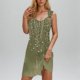 thumbnail image 1 of Camisón de poliéster para mujer, vestido de tirantes con cuello en V y botones para vacaciones de primavera y verano., 1 of 6