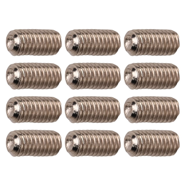 Electric Guitar Bridge Screw Kit, 12Pcs Rust Proof No Burr Sturdy Metal Guitar Bridge Screw Set For Maintenance Silver