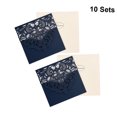 thumbnail image 3 of TEHAUX 10 Ensembles Kit d'Invitations de Mariage Carré Papier Coloré Design Romantique pour Familles, 3 of 8
