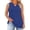 Blue, variant on Women's Plus Size Keyhole Tank Top, Sleeveless Crew Neck Cami with Curved Hem, L-5XL