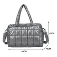 thumbnail image 2 of Yucurem Puffy Crossbody Bag Quilted Lattice Shoulder Bags Down Cotton Padded Handbag Lightweight Nylon Hobo Bag for Women (Silver), 2 of 10