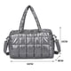 thumbnail image 3 of Bolso bandolera de nailon para mujer con entramado acolchado a la moda (plateado), 3 of 5