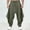 A188 Army Green, variant on Men's Linen Oversized Harem Pants Elastic Waist Loose Fit Flowing Silhouette Drop-Crotch Style Perfect for Yoga, Streetwear or Lounge Wear