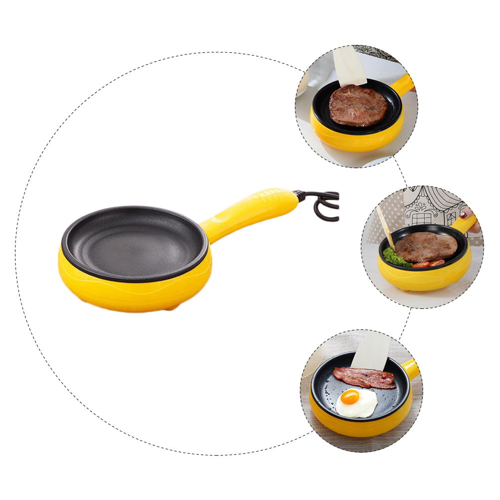 UPTALY Φ4.3 inch Mini Cast Iron Butter Warmers (8.5 oz), with Wood Handle,  No Coating, Small Omelet Pans with Spout, Milk Pot, Portable Egg pan for