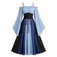 thumbnail image 2 of Halloween Dresses for Women Vintage Corset Medieval Dress Flare Sleeve Shoulder Strap Plus Size Halloween Costumes, 2 of 8
