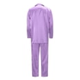 thumbnail image 4 of Fgnfyis Family Matching Outfits Silk Satin Solid Long Sleeve Button Down Soft Cozy 2 Piece Pajamas Set Sleepwear Loungewear, 4 of 8