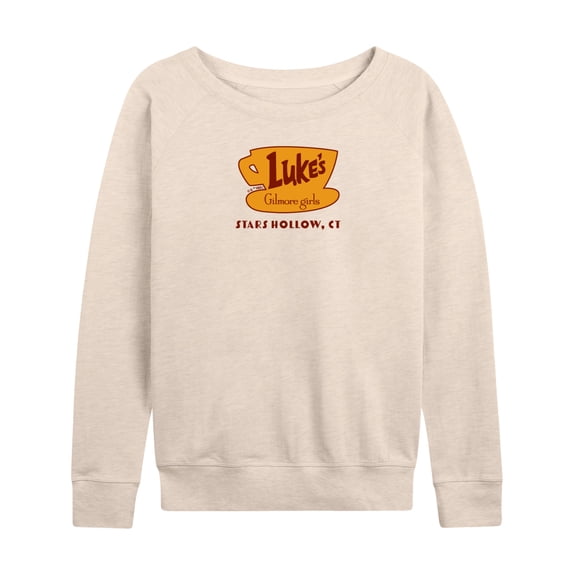 Gilmore Girls - Luke's Diner Lightweight French Terry Wide Neck Long Sleeve Graphic Shirt