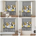 thumbnail image 6 of Farm Animals Sunflowers Sheer Curtains 54 Inches Long, Black White Checkered Plaid Light Filering Curtains, Breathable Simi Curtain Privacy Drapes for Kitchen Bathroom Small Window Treatment, 6 of 9
