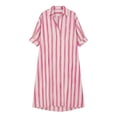 thumbnail image 2 of TaTaai Women's V-Neck Short Sleeve Maxi Dress with Striped Print, Side Pockets, and Relaxed Casual Fit, 2 of 5