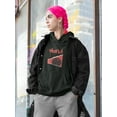 thumbnail image 2 of Abstract Red World Rave Style Hoodie Women -Image by Shutterstock, Female Medium, 2 of 4