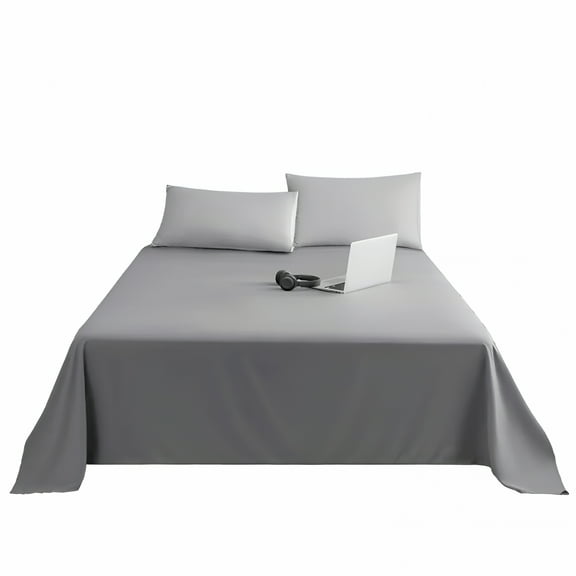 AUQ Luxury Full Size Bed Sheets-Ultra-Soft 120G,Cooling & Breathable Hotel Class A Quality Bedding,Thick and Resistant,Cooling Sheets Full Size Light Gray Full Size