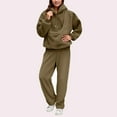 thumbnail image 4 of Valora Women Fashion Outfit Casual Hooded Tracksuit With Pockets For Daily Wear And Adventures Women s Trousers Suit Two Piece Outfit Modern Comfort Army Green L, 4 of 7
