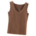 thumbnail image 1 of Sonducket Ropa interior térmica para mujer, chaleco sin costuras para Otoño Invierno, hogar, escuela, capa básica, Tops cálidos, ropa Camisetas sin mangas Café oscuro, 1 of 6