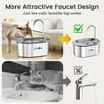 Stainless Steel Cat Water 108oz/3,2L Pet Water UltraQuiet Water