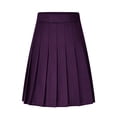 thumbnail image 4 of Womens Stretchy Pleated Midi Skirt Comfort High Waist Cheerleader School Uniform Skirt for Teen Girls, 4 of 6