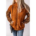thumbnail image 4 of POGLIP Manteau Sherpa à Manches Raglan Léopard Marron pour Femmes, 4 of 6
