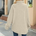 thumbnail image 7 of Ashirexll Womens Winter Coats, Jackets for Women Trendy, Solid Color Lapel Long Sleeve Loose Breasted Long Jacket, 7 of 7