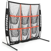 4'×4' Baseball Backstop Net, Pitching Strike Zone Target Net with 9 Pocket, Baseball Practice Net for Hitting Pitching Batting Catching Practice