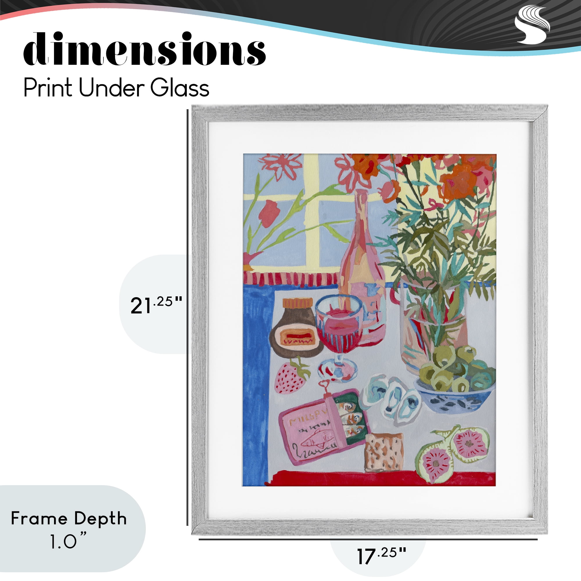 Stupell Industries Red & Blue Table Setting Gray Framed Print Under Glass, design by Melissa Wang