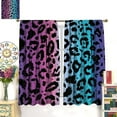 thumbnail image 3 of Leopard Blackout Curtains, Colored Leopard Animal Cheetah on Neon Background Print, Window Treatments Retro Rod Pocket Thermal Insulation Drapes for Bedroom Living Room, 84" W X 84" L, 3 of 6