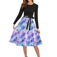 thumbnail image 4 of Christmas Dresses for Women Crew Neck Print Long Sleeve Casual Fashion Pullover Dress, 4 of 6