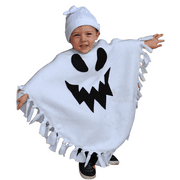 Felcia 1-5Y Toddler Halloween Clothes Kids White Ghost Cloak Hat Party Costume