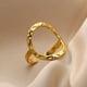thumbnail image 5 of Anillos de apertura hueca irregular para mujer, anillo geométrico de acero inoxidable de color dorado, joyería sencilla de moda para fiesta y Navidad, regalo, 5 of 5