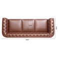 thumbnail image 6 of 84" Premium Faux Leather 3-Seater Sofa ， Classic Luxury Couch， for Living Room, Bedroom, Office,Brown, 6 of 8