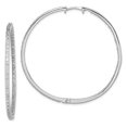 thumbnail image 1 of 925 Sterling Silver Diamond Hoop Earrings, 1 of 6