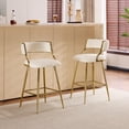 thumbnail image 6 of VINGLI Velvet Counter Height Bar Stools Set of 2, 26" H Counter Bar Stool for Kitchen Island, Barstools with Metal Gold Legs for Home Bar Coffee, White Outdoor Bar Stools, 6 of 9