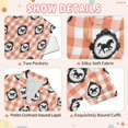 thumbnail image 4 of FORMRS Niños Short Sleeve Top and Pants Pajama Set Unisex Satin 2-Piece Sleepwear, Sizes 13-14Y, Orange Plaid Horse Pattern, 4 of 8
