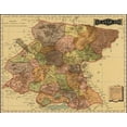 thumbnail image 2 of Vintage Maps 24x20 Black Ornate Wood Framed with Double Matting Museum Art Print Titled - Guanajuanto 1844, 2 of 4