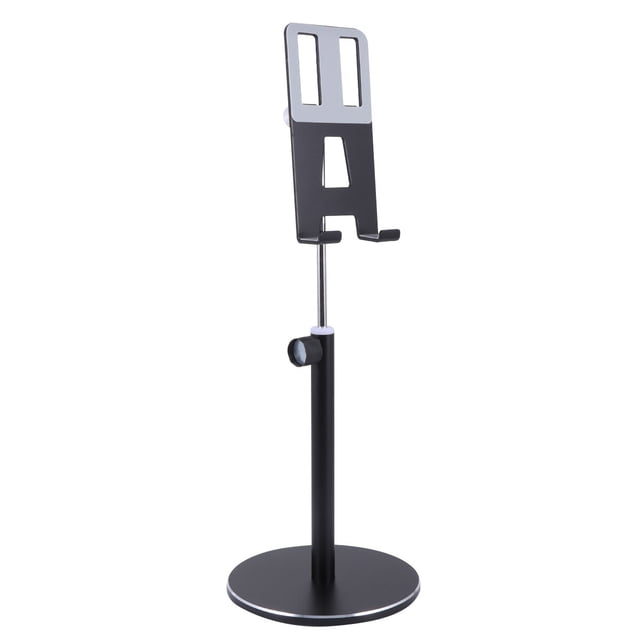 EeaseCA Support de Téléphone à Hauteur Réglable en Alliage d'Aluminium, Support pour Tablette, Support de Téléphone Intelligent de Bureau (Noir)