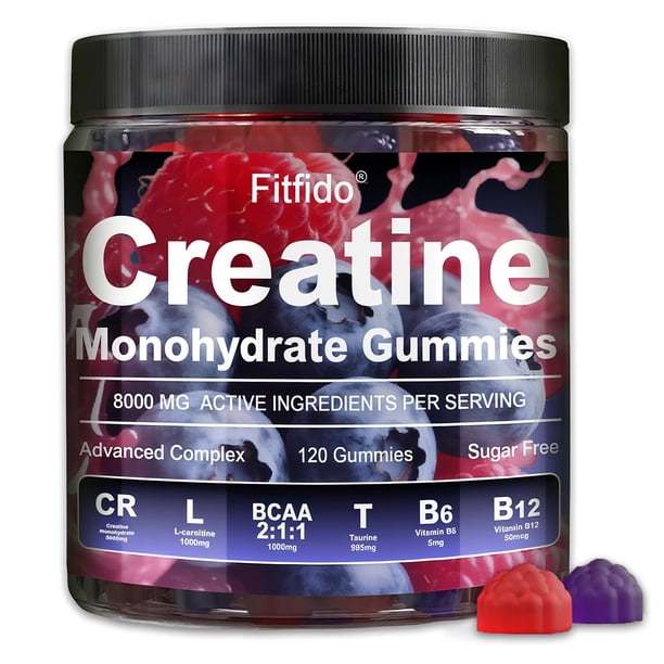 l carnitina gomitas de monohidrato de creatina Fitfido 8000 mg con L-carnitina y taurina L-Carnitine w/ Fucoxanthin Nutritional Age_13+ Years BPC157:20mg