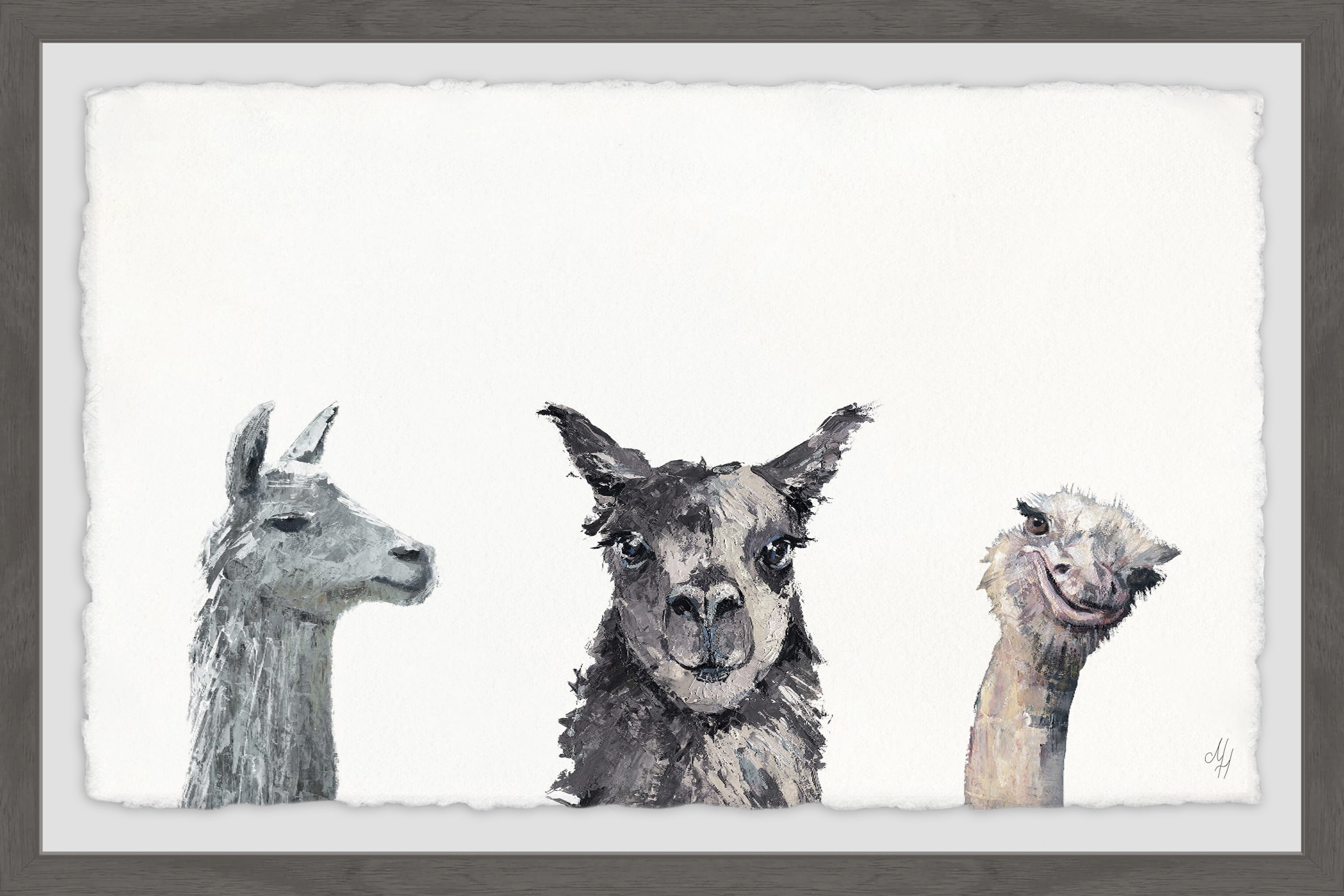 Cheeky Trio Framed Painting Print