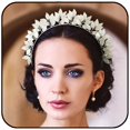 thumbnail image 1 of Formery Diadema con corona de halo de hojas hecha a mano, diadema de diosa griega, diadema para fiesta, fiesta de graduación, accesorios para el cabello para mujeres y niñas (plata), 1 of 5