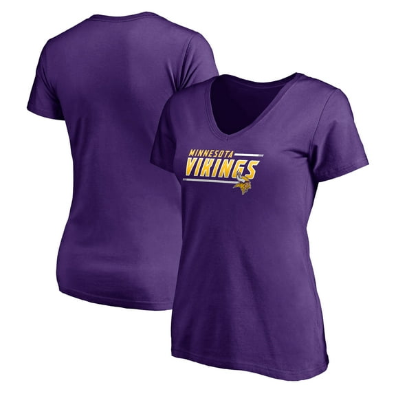 Women's Purple Minnesota Vikings Mascot In Bounds V-Neck T-Shirt