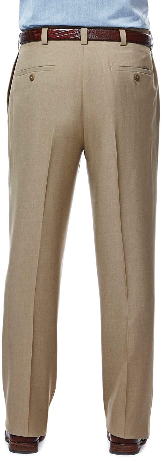 Haggar Men's E-CLO Stria Flat Front Dress Pant Classic Fit, Sizes 32x30-44x32